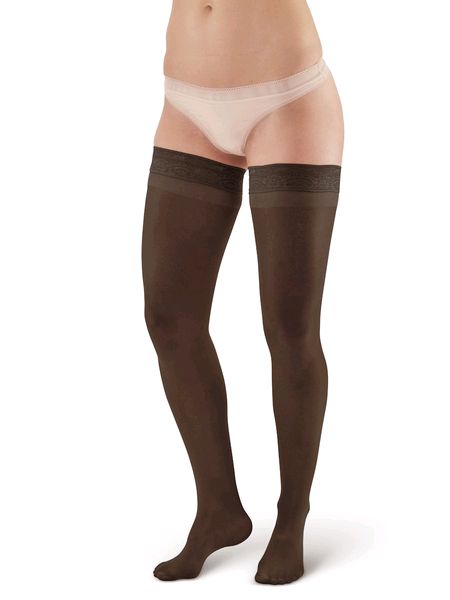 Pebble UK Sheer Mild Support Thigh Highs Black